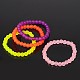 Bracelets pour enfants en perles de verre givré extensibles pour la journée des enfants(BJEW-JB01768)-1