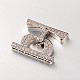 Brass Micro Pave Cubic Zirconia Fold Over Clasps(ZIRC-M045-P-RS)-1