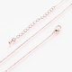 Brass Cable Chain Necklaces(X-MAK-P011-01RG)-1