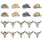 18Pcs 9 Styles Wooden Pendants, Cattle/Cap, Mixed Color, 27~41x41~44.5x2.5mm, Hole: 1.3~1.6mm, 2pcs/style(WOOD-CJ0002-13)
