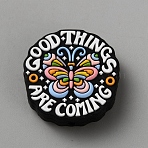 Silicone Beads, Colorful, Butterfly, 28x27x7.5mm, Hole: 2mm(SIL-WH20011-02E)