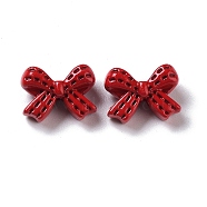 Spray Painted Alloy Beads, Bowknot, Dark Red, 7.5x10x4.5mm, Hole: 1.6mm(PALLOY-H134-36)