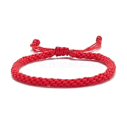 Nylon Braided Cord Bracelet, Adjustable Lucky Friendship Bracelet for Women, Red, Inner Diameter: 2~3 inch(5~7.5cm)(BJEW-JB07595)