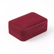 Velvet Pendants Boxes, Rectangle, Dark Red, 10.1x7x3.9cm(VBOX-WH0002-08A)