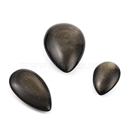 Natural Golden Sheen Obsidian Beads, Teardrop, 31.4~51x20.7~33.2x11.7~17.8mm(G-B002-03)