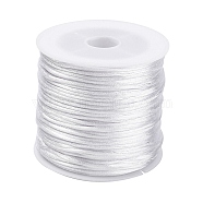 30M Nylon Rattail Satin Cord, Beading String, for Chinese Knotting, Jewelry Making, WhiteSmoke, 1mm, about 32.81 Yards(30m)/Roll(NWIR-YW0001-04-01)
