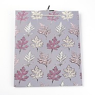 Paper Bags with Handle, with Cotton Cord Handles, Merchandise Bag, Gift, Party Bag, Rectangle with Maple Leaf Pattern, Old Rose, 32x26x0.3cm(ABAG-SZC0002-01A)