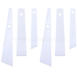 12Pcs PP Plastic Glue Scraper, Wallpaper Scraper DIY Tool Painting Supplies, White, 117x20x3.5mm, Hole: 7mm(AJEW-CN0006-46B)