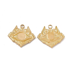 Ion Plating(IP) 304 Stainless Steel Pendants, Eye with Skull Charm, Real 18K Gold Plated, 23.5x25x2mm, Hole: 2.8mm(STAS-B031-24G)