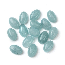 Natural White Jade Cabochons, Oval, Dyed, Light Blue, 6x4x2~2.5mm(G-A094-01A-17)