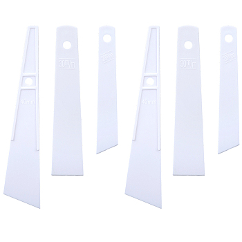 12Pcs PP Plastic Glue Scraper, Wallpaper Scraper DIY Tool Painting Supplies, White, 117x20x3.5mm, Hole: 7mm