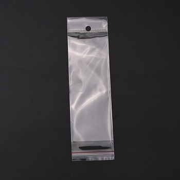 Rectangle OPP Cellophane Bags, for Keychain, Clear, 21.5x6x0.02cm, Hole: 8mm