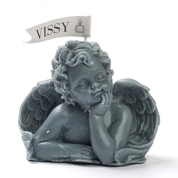 Cupid Shaped Aromatherapy Smokeless Candles, with Box, for Wedding, Party, Votives, Oil Burners and Christmas Decorations, Slate Gray, 9.7x6.15x8.2cm