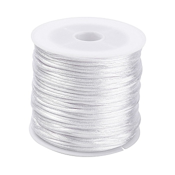 30M Nylon Rattail Satin Cord, Beading String, for Chinese Knotting, Jewelry Making, WhiteSmoke, 1mm, about 32.81 Yards(30m)/Roll