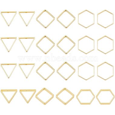 Real 18K Gold Plated Mixed Shapes Brass Linking Rings