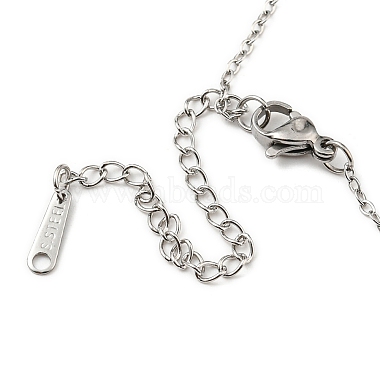 201 collier pendentif cœur en acier inoxydable avec chaînes forçat(NJEW-Q317-18P)-3