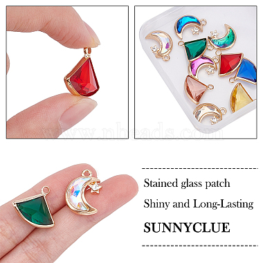 SUNNYCLUE 12Pcs 2 Styles 6 Colors Glass Rhinestone Pendants(GLAA-SC0001-39LG)-3