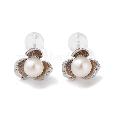 Flower Pearl Stud Earrings