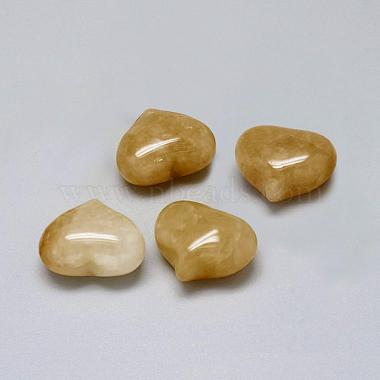 25mm Yellow Heart Yellow Aventurine Beads