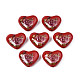 Flower Printed Opaque Acrylic Heart Beads(SACR-S305-28-I03)-1