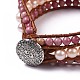 bracelets en cordon de perles de rhodonite naturelle(BJEW-K214-A01)-2