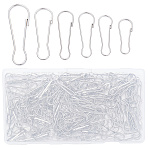 304 Stainless Steel Push Gate Snap Keychain Clasp Findings, Stainless Steel Color, 22~38x9~13x2~2.5mm, 250pcs/set(STAS-SP0001-90)