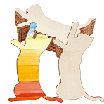 Cat Shape Unfinished Wood Cutouts, BurlyWood, 125x85x3mm(DIY-WH0671-029A)