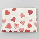 Valentine's Day Heart Pattern Linen Table Runner, for Table Decoration, Red, 2840x340x1mm(AJEW-WH20816-014A)