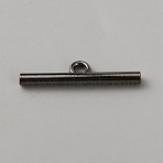 Alloy Toggle Clasps Bar, Gunmetal, 7x30x3mm, Hole: 2.5mm(FIND-WH20008-45B-1)