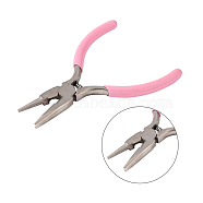 45# Carbon Steel Jewelry Pliers, Wire Looping Pliers, Concave and Round Nose Pliers, Pink, 12.4x6.25x0.95cm(PT-K003-01P)