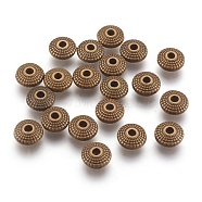 Tibetan Spacer Beads, Antique Bronze, Lead Free & Nickel Free & Cadmium Free, 8mm in diameter, 4mm thick, hole: 1.5mm(X-MLF0391Y-NF)