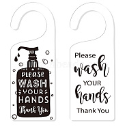Acrylic Notice Door Hanger Sign, Public Warning Sign, Please Wash Your Hands, Word, 240x90x5mm, 2pcs/set(AJEW-WH0501-006)
