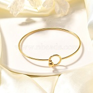 304 Stainless Steel Bangle, Golden, 2-3/8 inch(6~6.5cm)(X-BJEW-H530-01G)