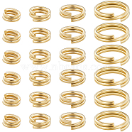 80Pcs 4 Styles Brass Split Rings, Double Loops Jump Rings, Real 24K Gold Plated, 20~24 Gauge, 4~8x1.7~2mm, Inner Diameter: 3.5~6.3mm, 20pcs/style(KK-BBC0014-06)