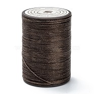 Round Waxed Polyester Thread String, Micro Macrame Cord, Twisted Cord, for Leather Sewing Stitching, Coconut Brown, 0.65mm, about 87.48 yards(80m)/roll(YC-D004-02D-020)