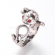Alloy Finger Rings, Squirrel, Size 6, Antique Silver, 16mm(RJEW-S038-162)