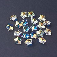 Electroplate Glass Charms, AB Color Plated, Faceted, Star, Clear AB, 13x13.5x6.5mm, Hole: 1.2mm(EGLA-L014-01)