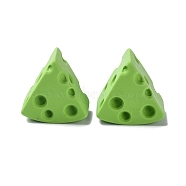 Resin Cabochons, DIY Hair Accessories, Cheese, Lime, 19.5x19.5x11mm(CRES-P017-01A)