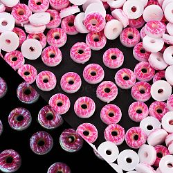 Luminous Resin Imitation Food Decoden Cabochons, Glow in the Dark, Donut, Pale Violet Red, 8.5~9x4.5mm(RESI-K036-27A)