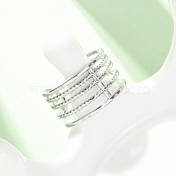 304 Stainless Steel Cuff Open Rings, Stainless Steel Color, 11mm, US Size 7 1/4(17.5mm)(RJEW-P191-17P)