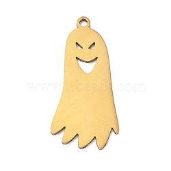 201 Stainless Steel Pendants, Ghost Charms, Cut-Out, Golden, 27x13x1mm, Hole: 1.5mm(SA-CBA0460-01G)