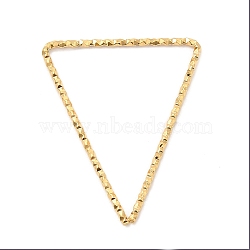 304 Stainless Steel Linking Rings, Textured, Triangle, Real 18K Gold Plated, 30x25x1mm, Inner Diameter: 27x22mm(STAS-Z041-02G)