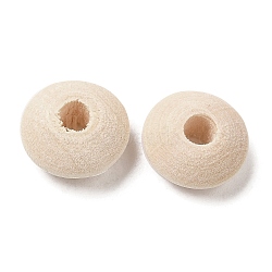 Unfinished Wood Saucer Beads, Undyed, 11.5x6mm, Hole: 2.5mm, about 2000pcs/500g(WOOD-Q049-02A)