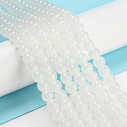 Baking Painted Imitation Jade Glass Round Bead Strands, White, 6.5mm, Hole: 1.5mm, about 145pcs/strand, 31.8 inch(X-DGLA-Q021-6mm-01)