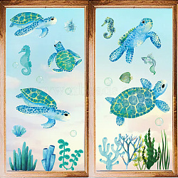 8 Sheets 8 Styles PVC Waterproof Wall Stickers, Self-Adhesive Decals, for Window or Stairway Home Decoration, Turtle, 200x145mm, 1 sheet/style(DIY-WH0345-151)