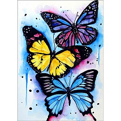 DIY Butterfly Theme Diamond Painting Kits, Including Canvas, Resin Rhinestones, Diamond Sticky Pen, Tray Plate and Glue Clay, Butterfly Pattern, 400x300mm(DIAM-PW0004-040A)