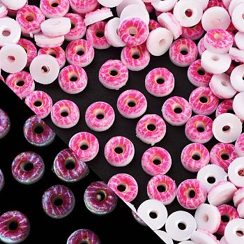 Luminous Resin Imitation Food Decoden Cabochons, Glow in the Dark, Donut, Pale Violet Red, 8.5~9x4.5mm