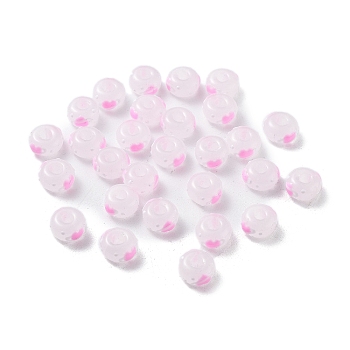 Glass Seed Beads, Flat Round, Pearl Pink, 10x6mm, Hole: 3mm