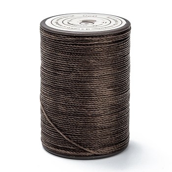 Round Waxed Polyester Thread String, Micro Macrame Cord, Twisted Cord, for Leather Sewing Stitching, Coconut Brown, 0.65mm, about 87.48 yards(80m)/roll
