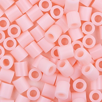 1 Box 5mm Melty Beads PE DIY Fuse Beads Refills for Kids, Tube, Pink, 5x5mm, Hole: 3mm, about 500pcs/box